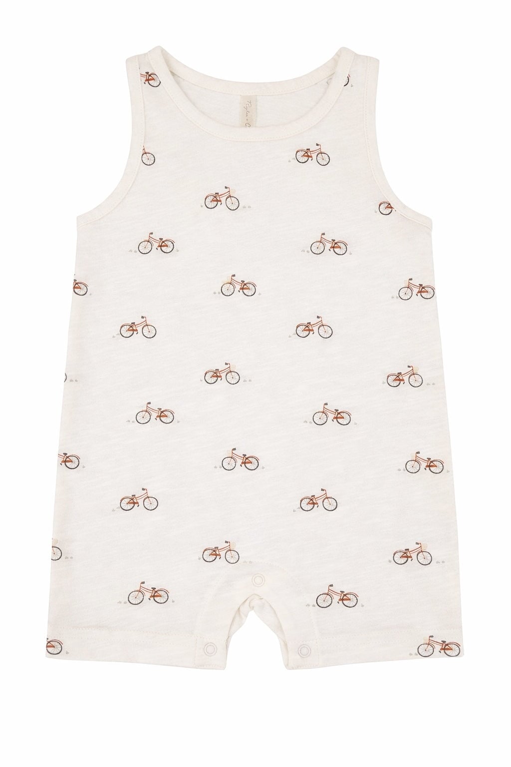Une pièce barboteuse beige avec motif bicyclette Rylee + Cru