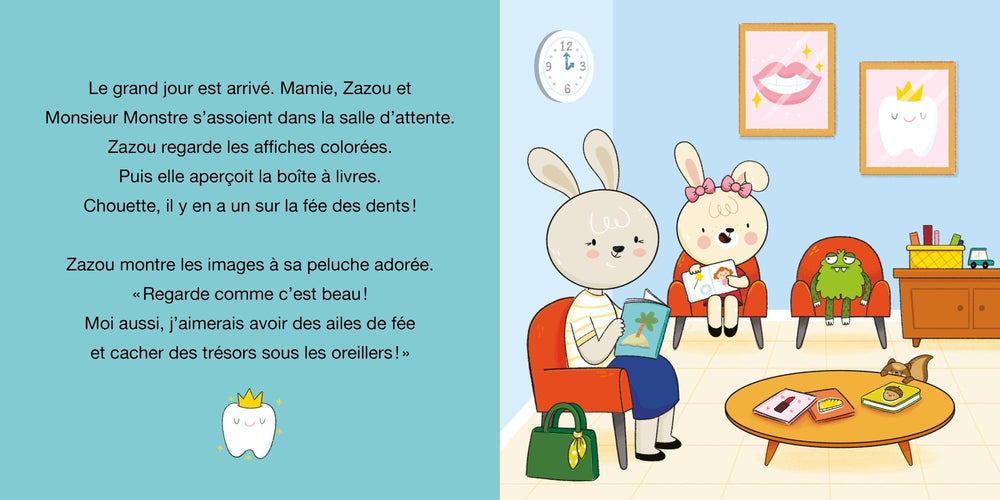 Livre de Auzou Québec, Zac et Zazou chez le dentiste. Inclus infos rassurantes et amusantes