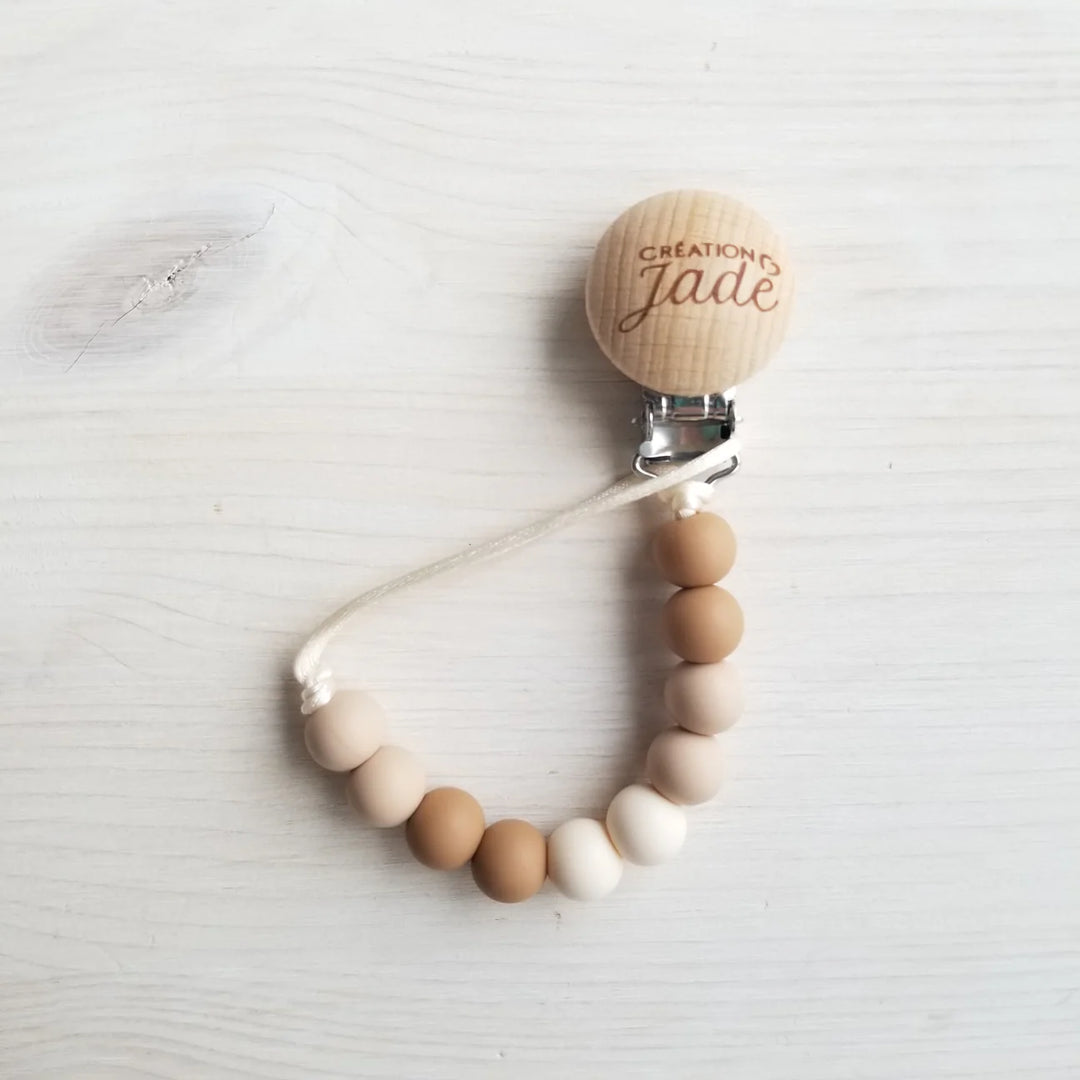 Attache suce bois - Délicatesse caramel, avoine et ivoire - Création Jade