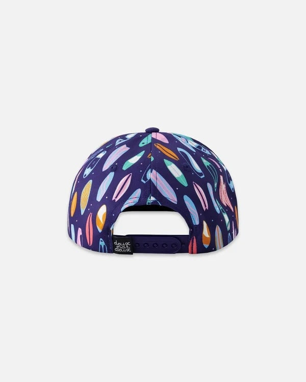 Casquette Bleu imprimé planches de surf Deux par Deux Mlle et Coco
