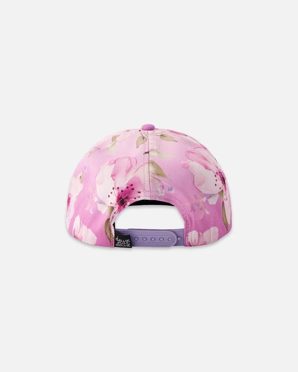 casquette Violet imprimé fleurs Deux par Deux Mlle et Coco