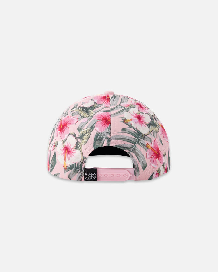Casquette rose imprimée hibiscus Deux par Deux Mlle et Coco