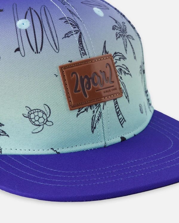 Casquette bleu imprimé plage Deux par Deux Mlle et Coco
