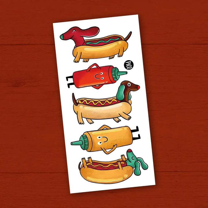 Pico tatouage compagnie québécoise Ketchup le chien saucisse