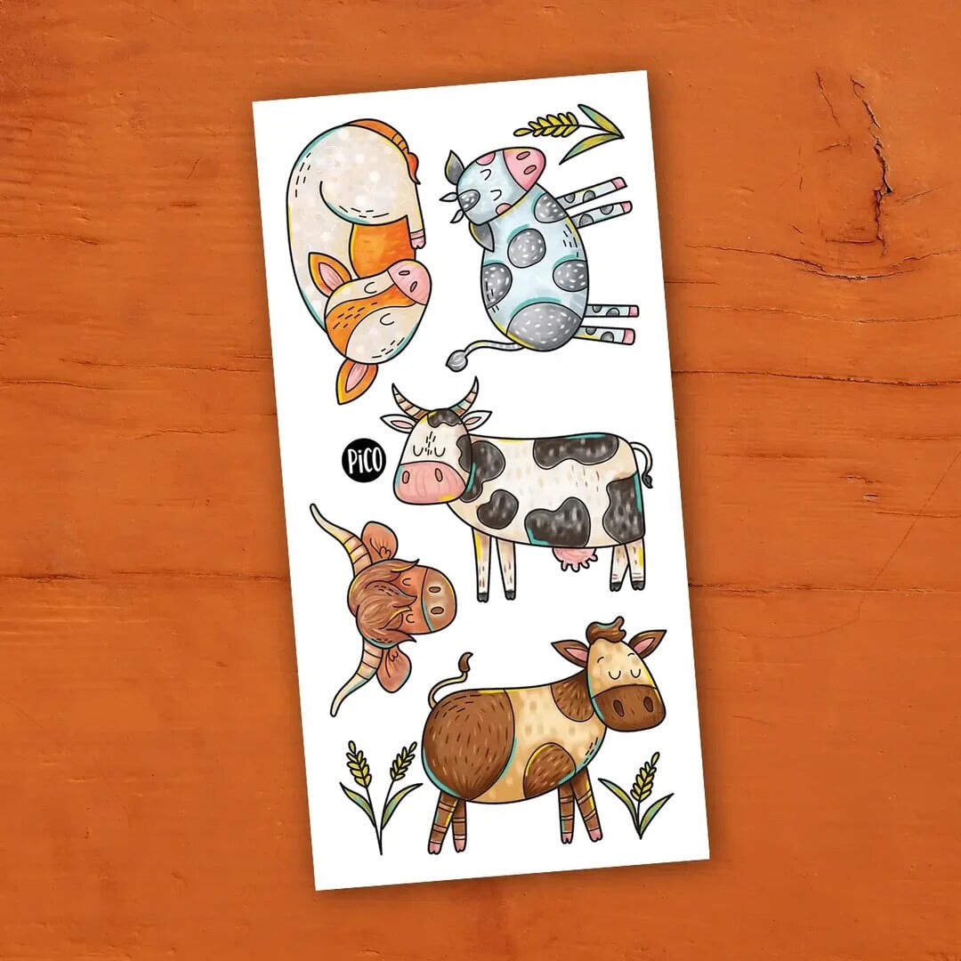 Tatouages temporaires - Jolies vaches - Pico tatouage Jouet/jeux Pico tatouage 