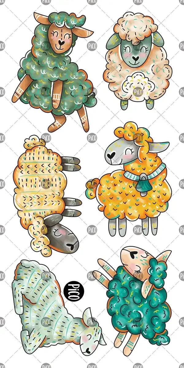 Doux moutons, tatouage temporaire de Pico Tatouage