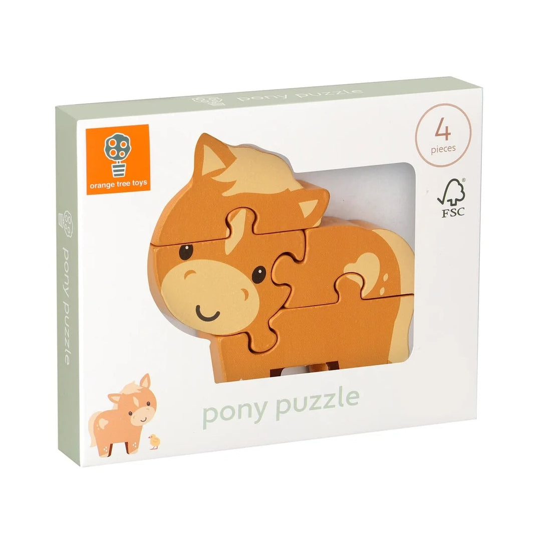 Puzzle mini 4 morceaux poney Orange Tree Toys Mlle et Coco