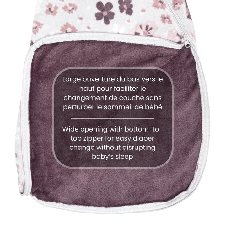 perlimpinpim fleur pensée sac nuit 1.5 tog peluche