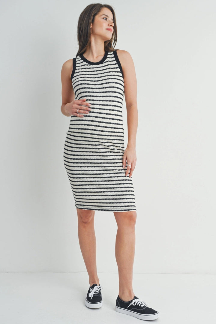 robe moulante maternité noir blanc Hello MIle et Coco