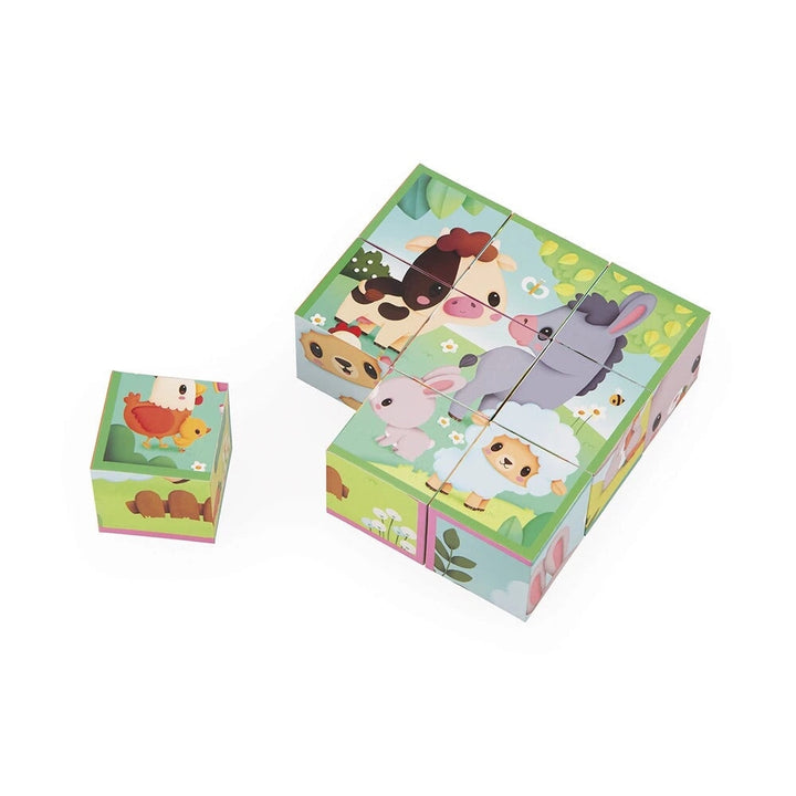 Ensemble de cubes de Janod sous le thème de la ferme