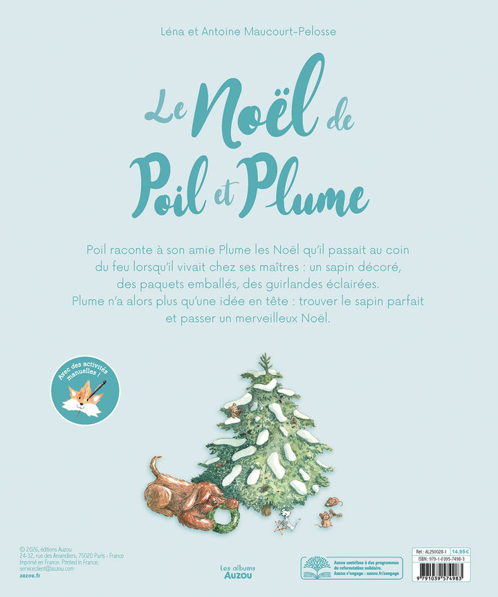 Livre Le Noël de Poil et Plume Auzou Éditions