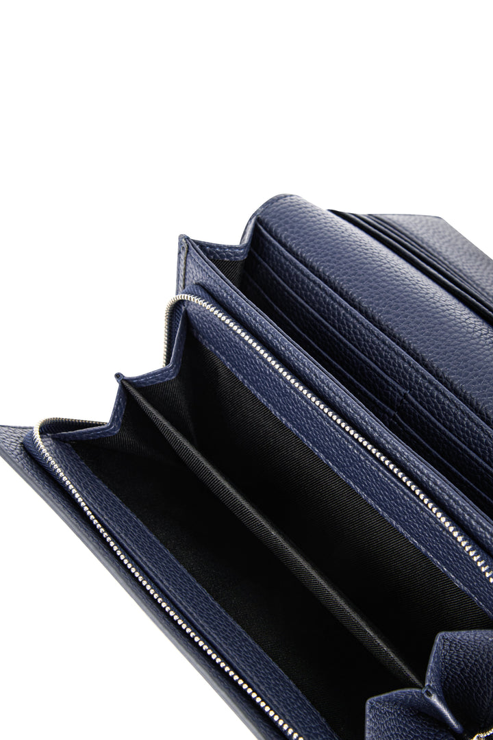 porte feuille Alondra Marine cuir vegan Lambert Mlle et Coco