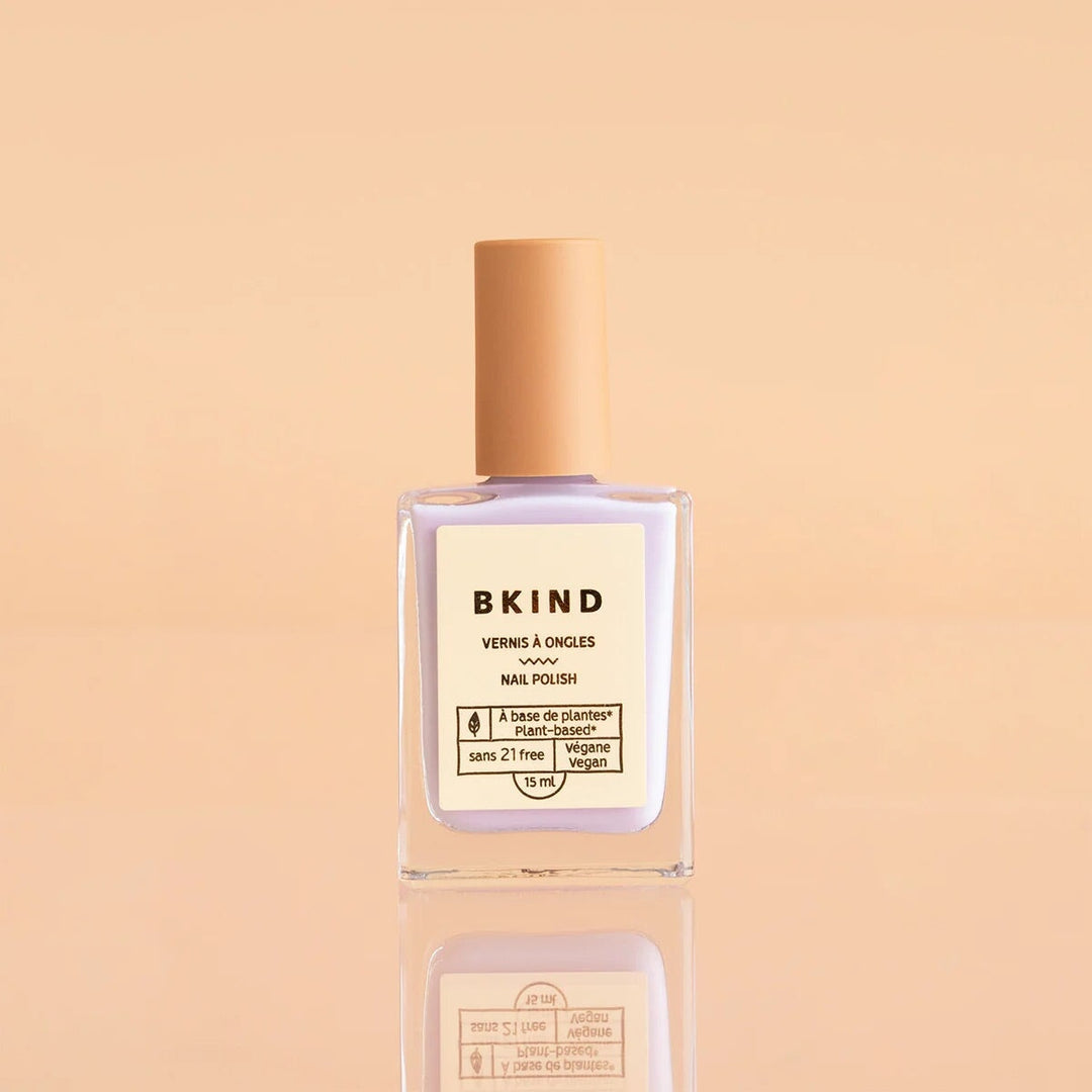 Vernis à ongles Végane de la compagnie Bkind, un lilas rosé. Kikini