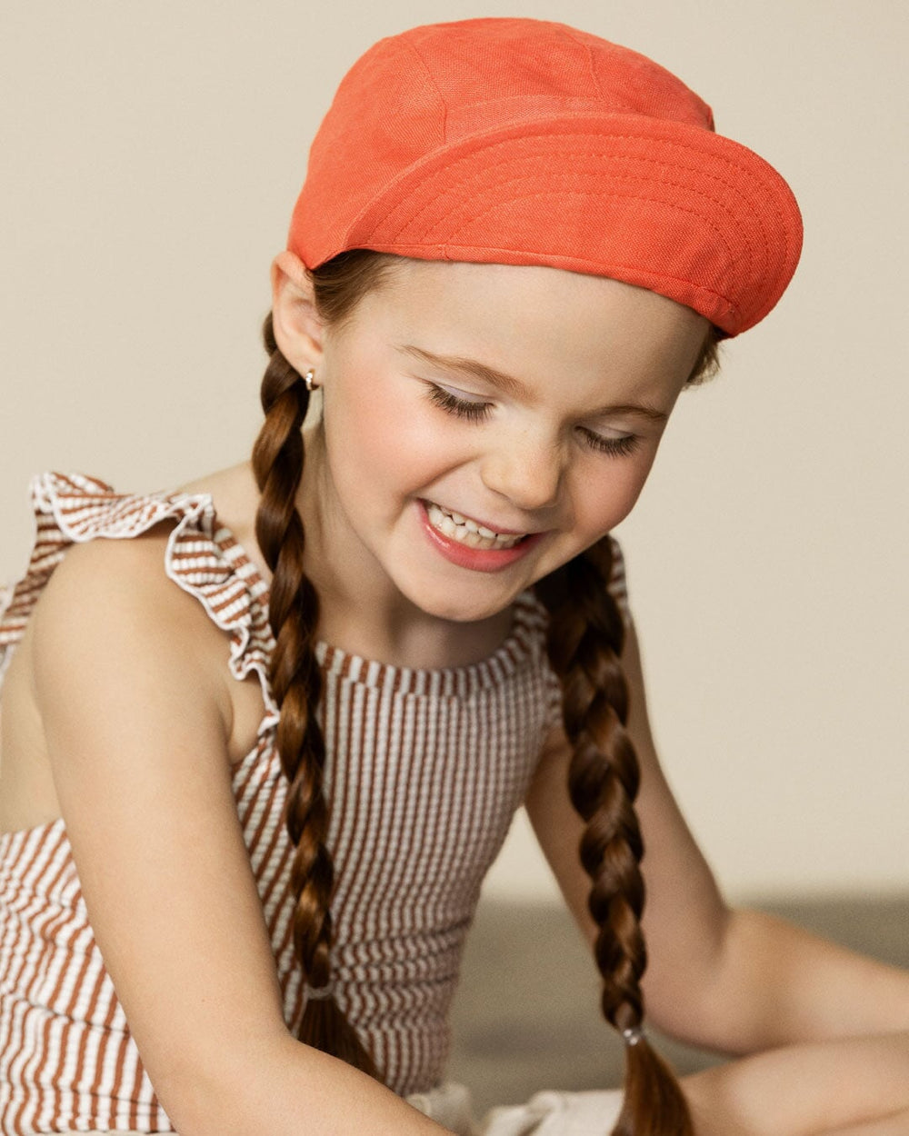 casquette pamplemousse lin Caribou Mlle et Coco accessoire