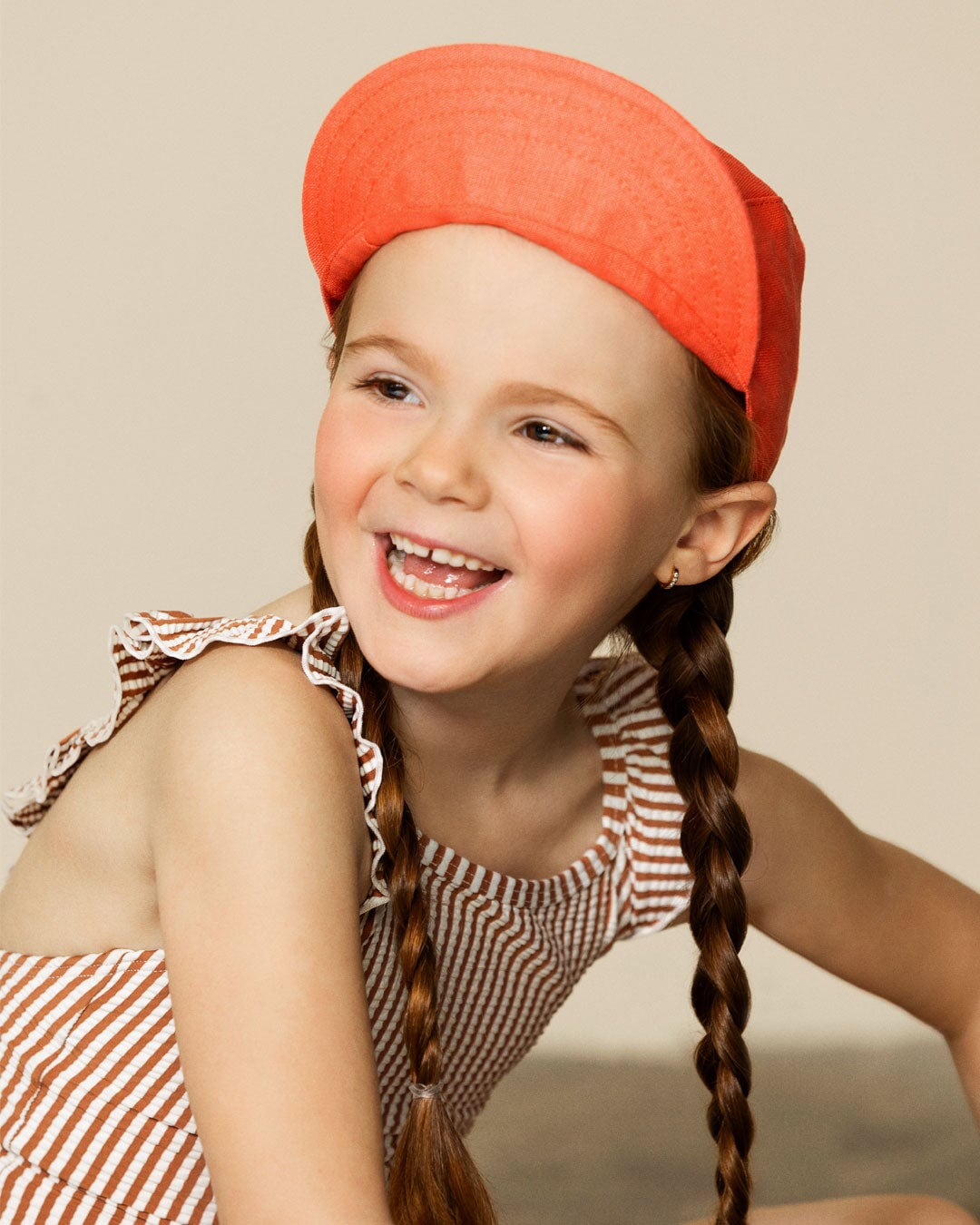 casquette pamplemousse lin Caribou Mlle et Coco accessoire
