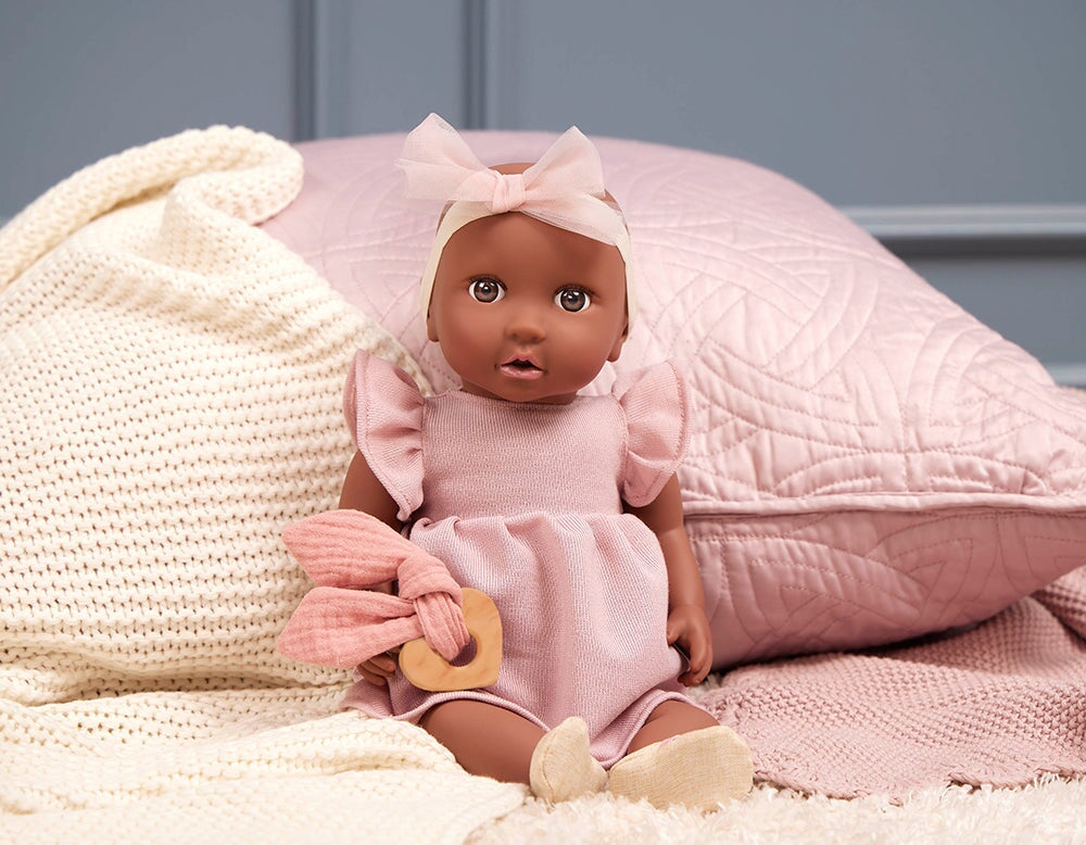 Ensemble robe rose avec souliers et accessoire pour poupée LullaBaby 35.5 cm