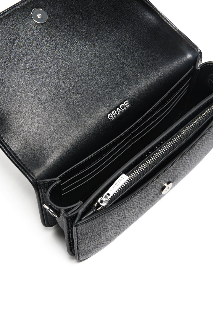 sac main cuir vegan noir Grace Lambert Mlle et Coco