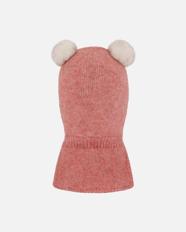 cagoule vieux rose tricot hiver Deux par deux