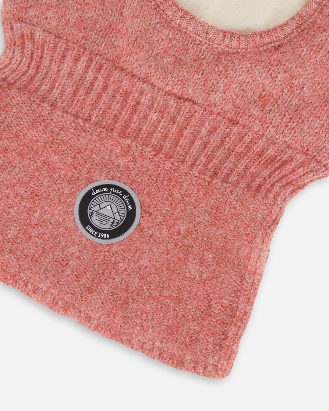 cagoule vieux rose tricot hiver Deux par deux