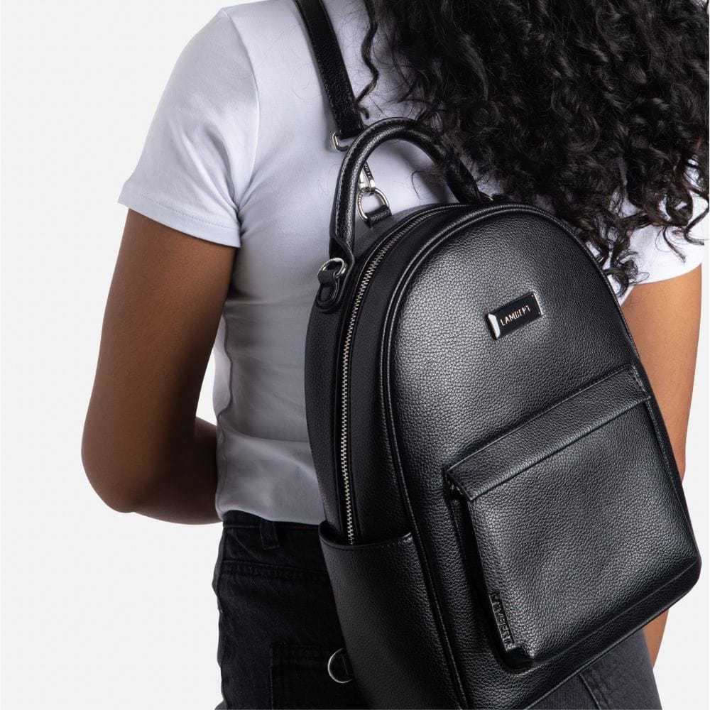 sac dos maude noir lambert cuir vegan compagnie quebecoise