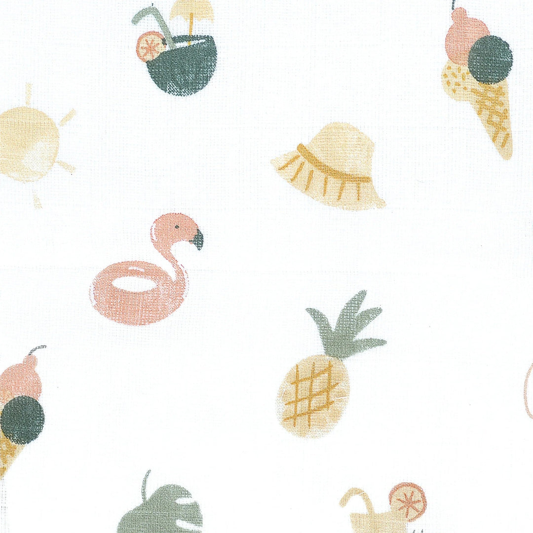 Mousseline motif Été de Perlimpinpin Mlle&amp;Coco