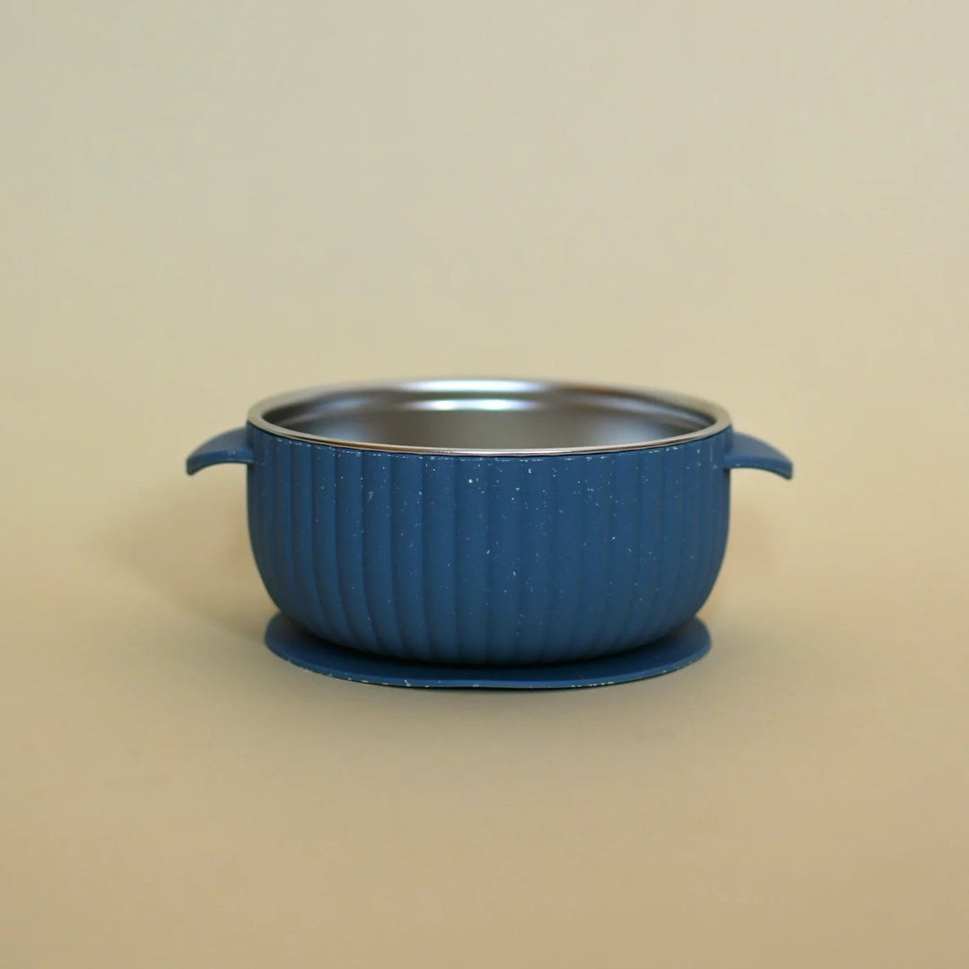 Bol en acier inoxydable à succion en silicone - Plusieurs couleurs - Minika Repas et gourmandise Minika Indigo 