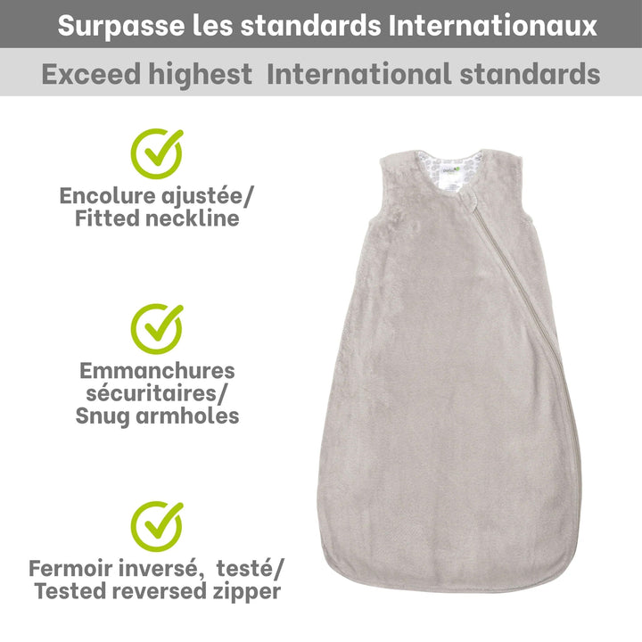 sac nuit peluche gris taupe uni perlimpinpin accessoire bébé
