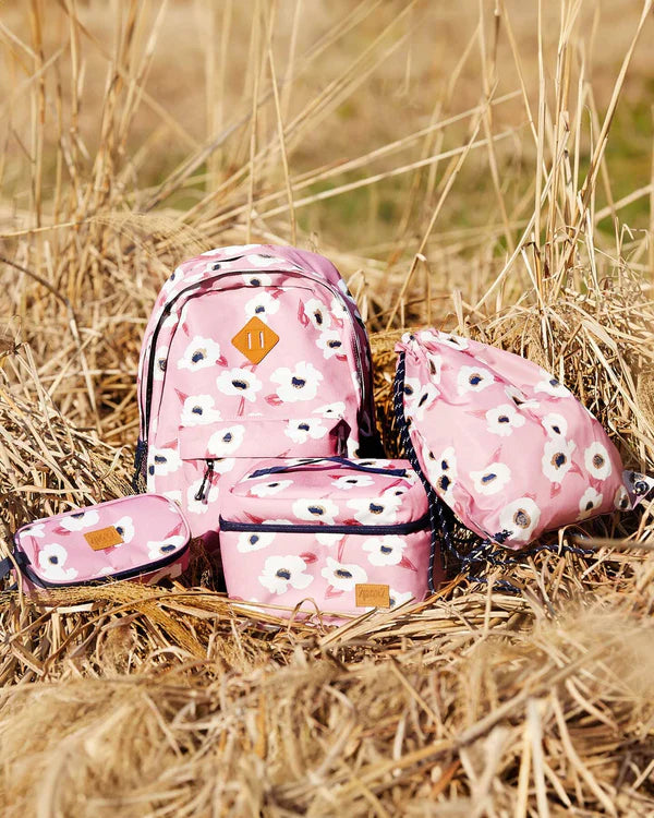 Trousse À Crayons Rose Imprimé Fleurs Blanches Deux par Deux