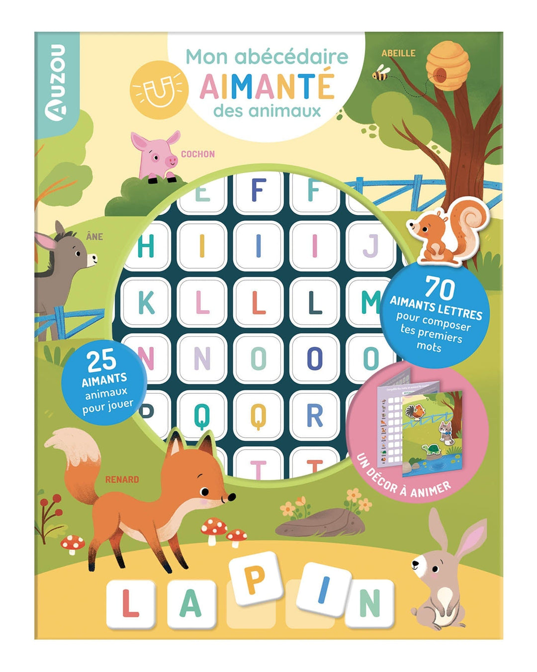 Jeu Mon abécédaire aimanté des animaux Auzou Mlle et Coco