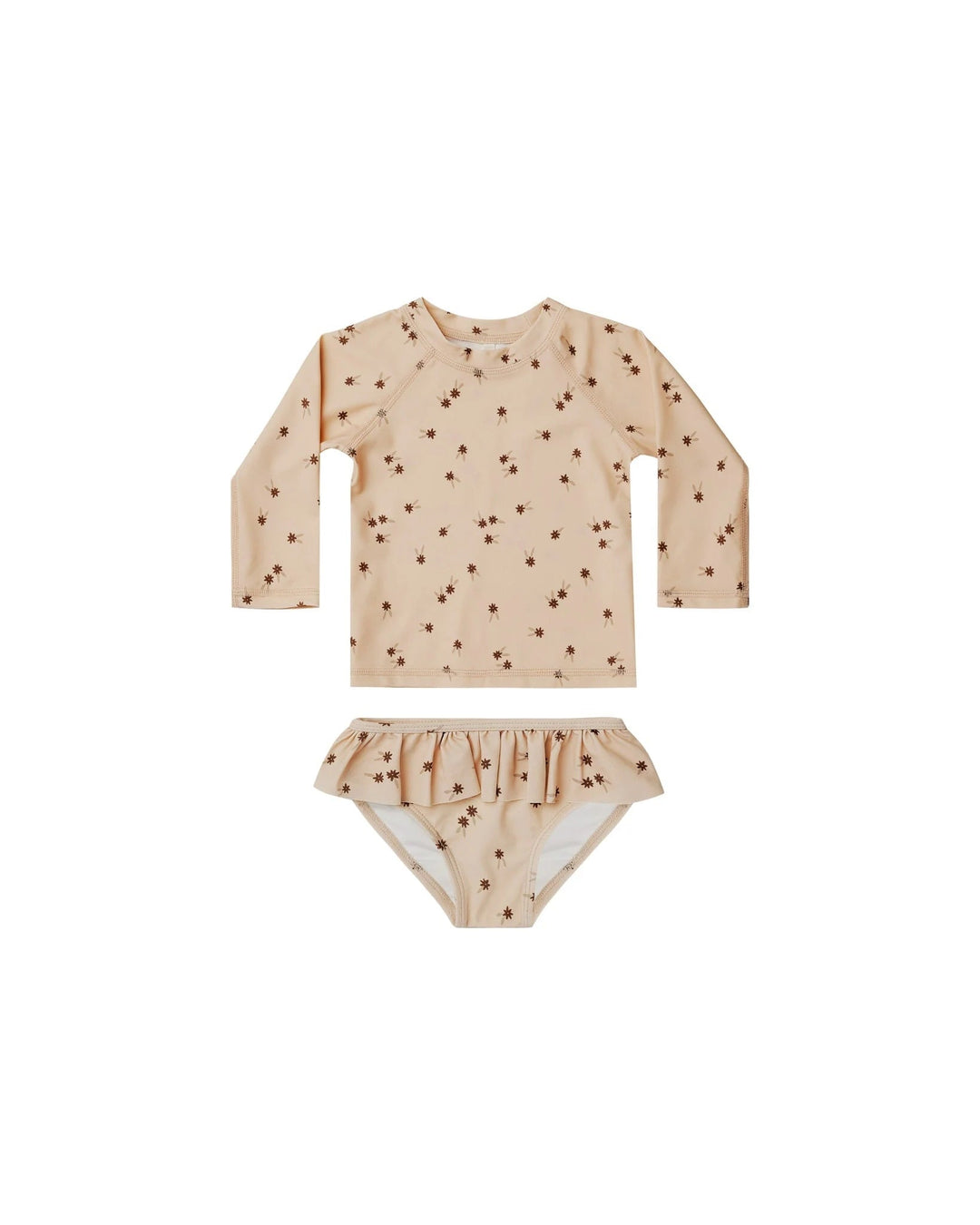 maillot bain abricot floral deux pièces Rylee Cru