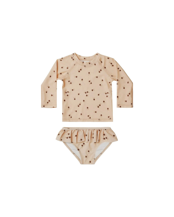 maillot bain abricot floral deux pièces Rylee Cru