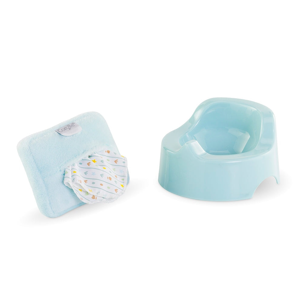 Accessoires poupée Petit pot et lingette bleu Corolle