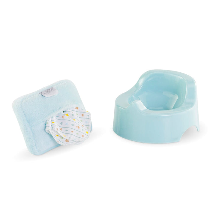 Accessoires poupée Petit pot et lingette bleu Corolle