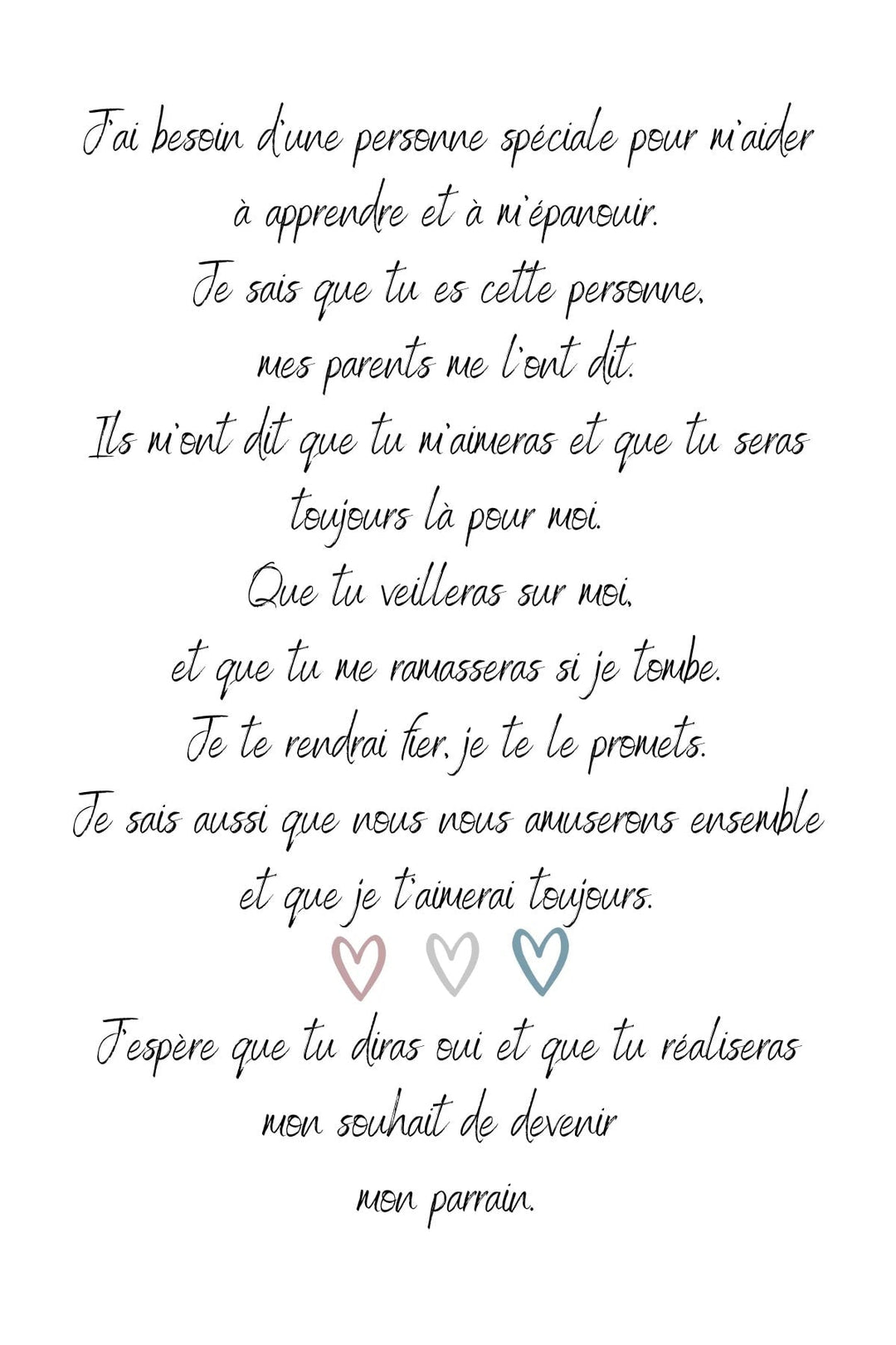 Cœur En Bois Gravé Demande Parrain/marraine Leobulle - Cadeau Baptême Personnalisé 10x10 Cm, Enveloppe Kraft - 12
