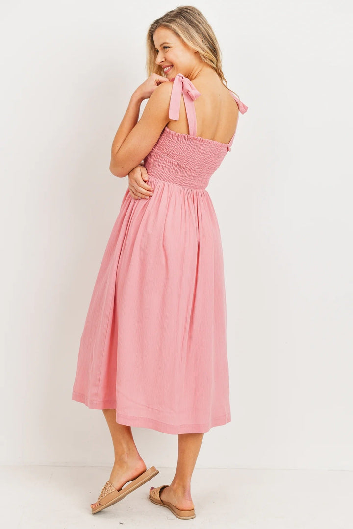 Robe smockée maternité et allaitement Rose Hello Miz Mlle Coco