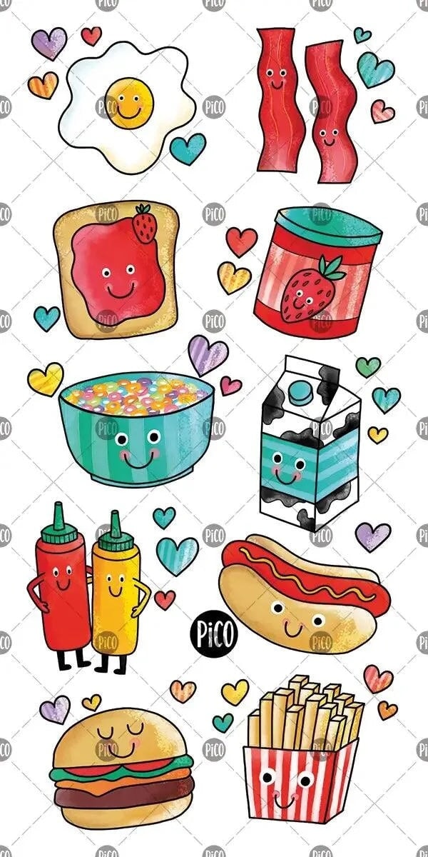 Tatouage temporaire amis gourmands Pico Mlle et Coco