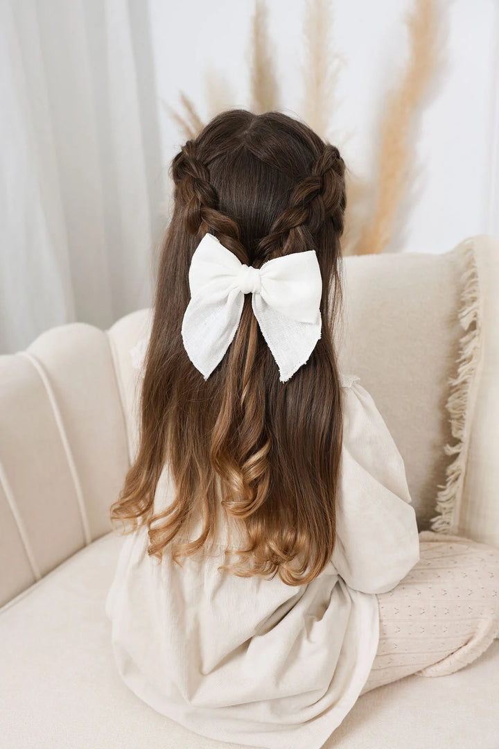 Boucle à cheveux sur pince Fable L Blanc Ananas &amp; Co. Mlle et Coco