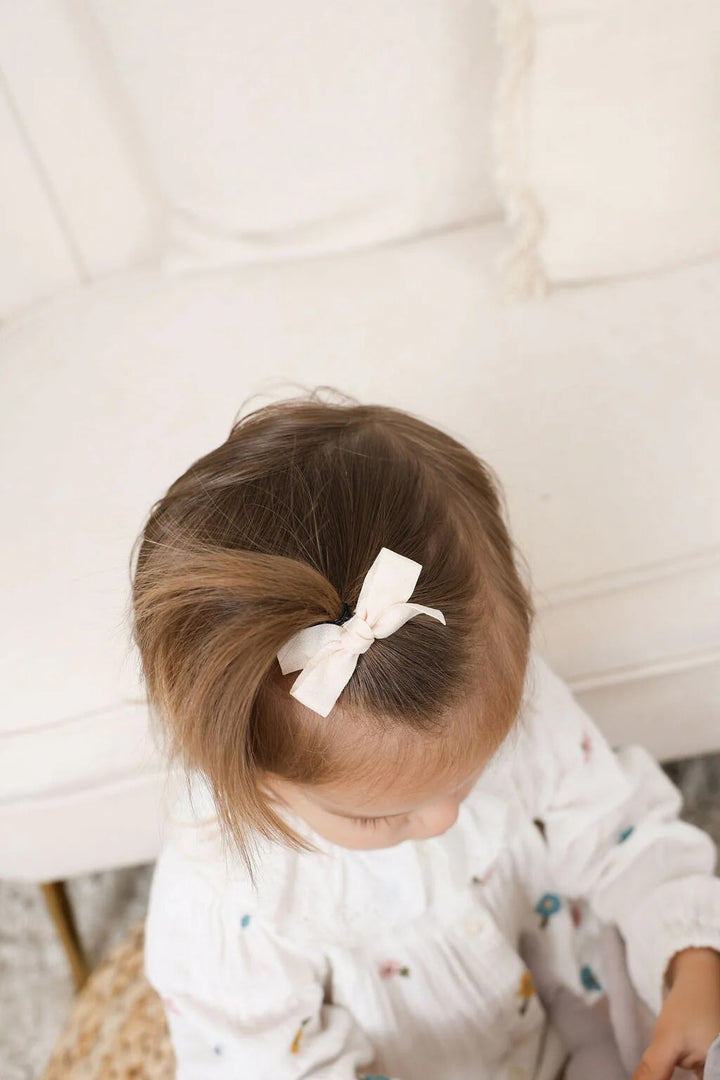 Boucles à cheveux sur pinces rose et blanc Ananas Mlle et Coco