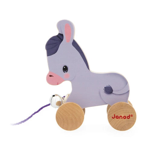 Jouet de Janod, âne à promener en bois
