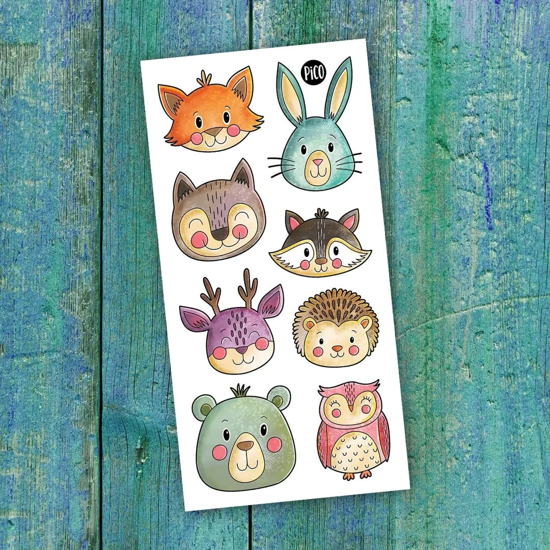 Tatouages temporaires Les animaux discrets de la forêt Pico tatouage Mlle et Coco