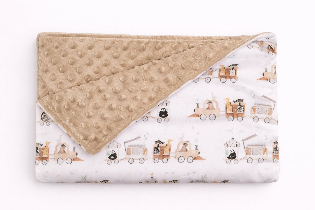 Minky Blanket - Animal Train - Mlle et Coco
