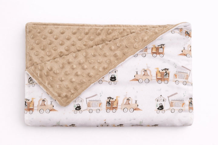 Minky Blanket - Animal Train - Mlle et Coco