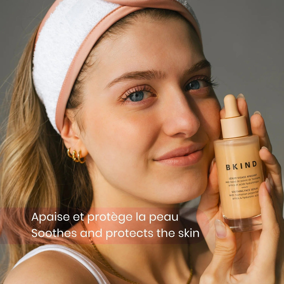 Sérum visage apaisant avec Arnica et acide hyaluronique Bkind Mlle et Coco