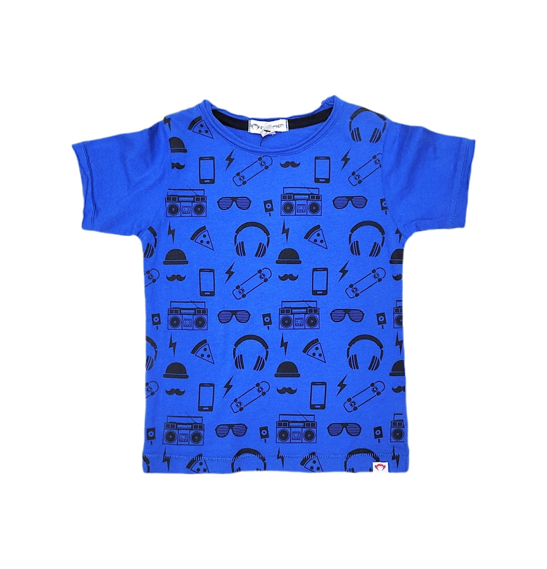 t-shirt bleu royal motifs urbain Appaman Mlle et Coco