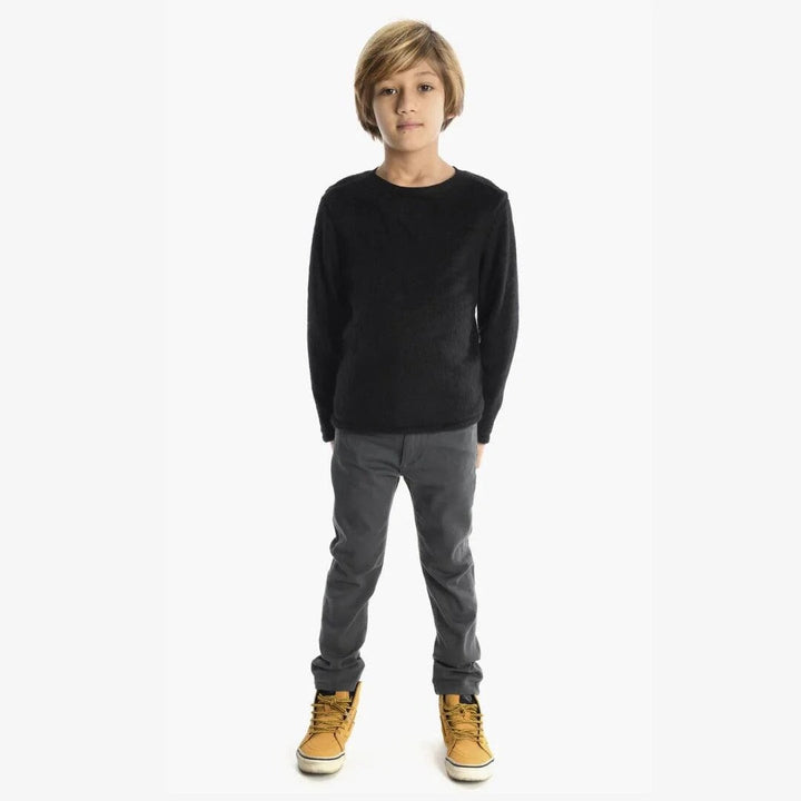 Pantalon coton sergé chino couleur charcoal d&