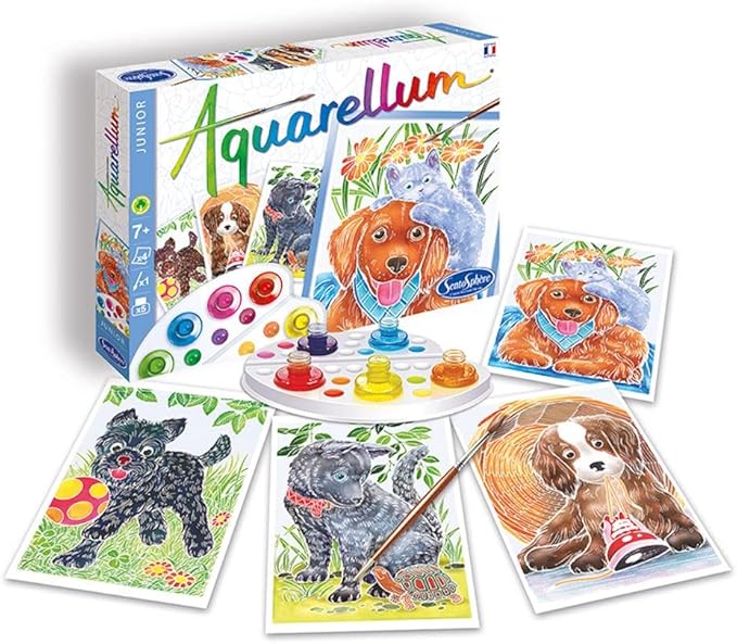 Kit aquarelle chiots aquarellum Sentosphère Mlle et Coco