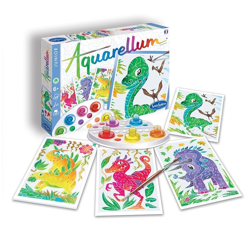 Bricolage Aquarellum junior Dinosaures Sentosphère Mlle et Coco