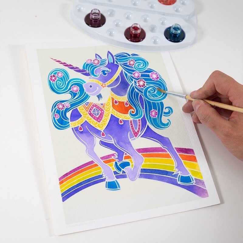 Bricolage SentoShère Aquarellum licorne junior Mlle et Coco