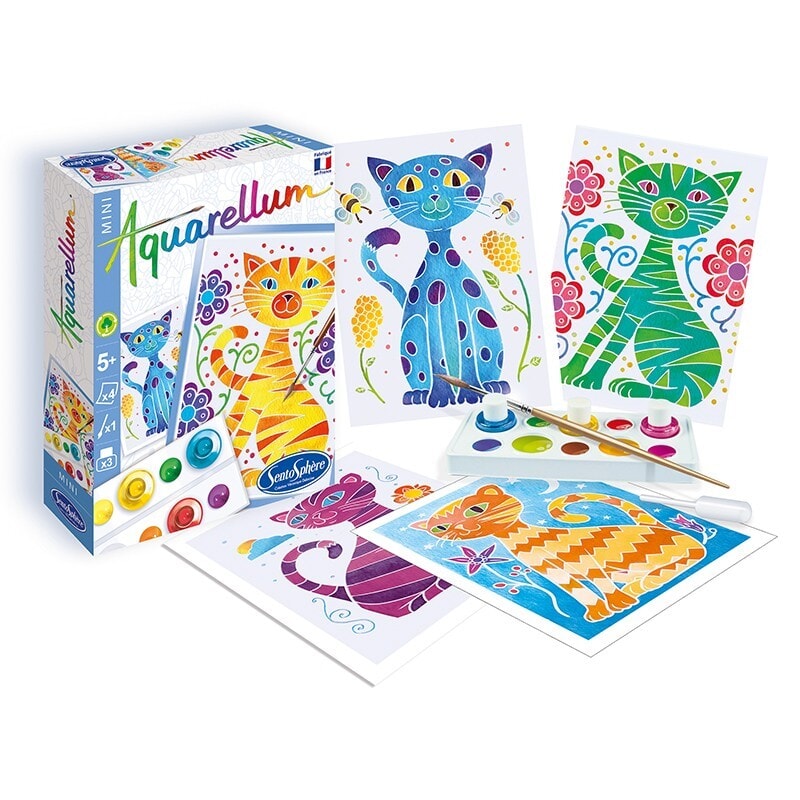 Bricolage Aquarellum Mini Chats Sentosphère Mlle et Coco