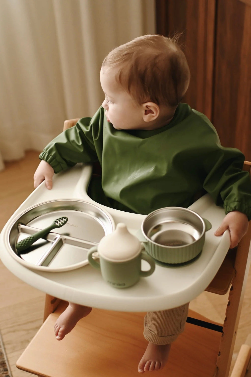 Assiette en acier inoxydable à succion en silicone Minika